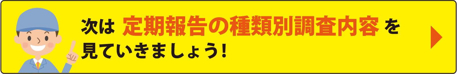 次は定期報告の種類別調査内容を見ていきましょう